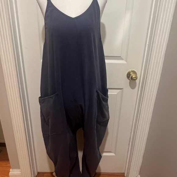 NWOT Free People hot shot onesie mineral wash navy women's size small oversized - Picture 12 of 15